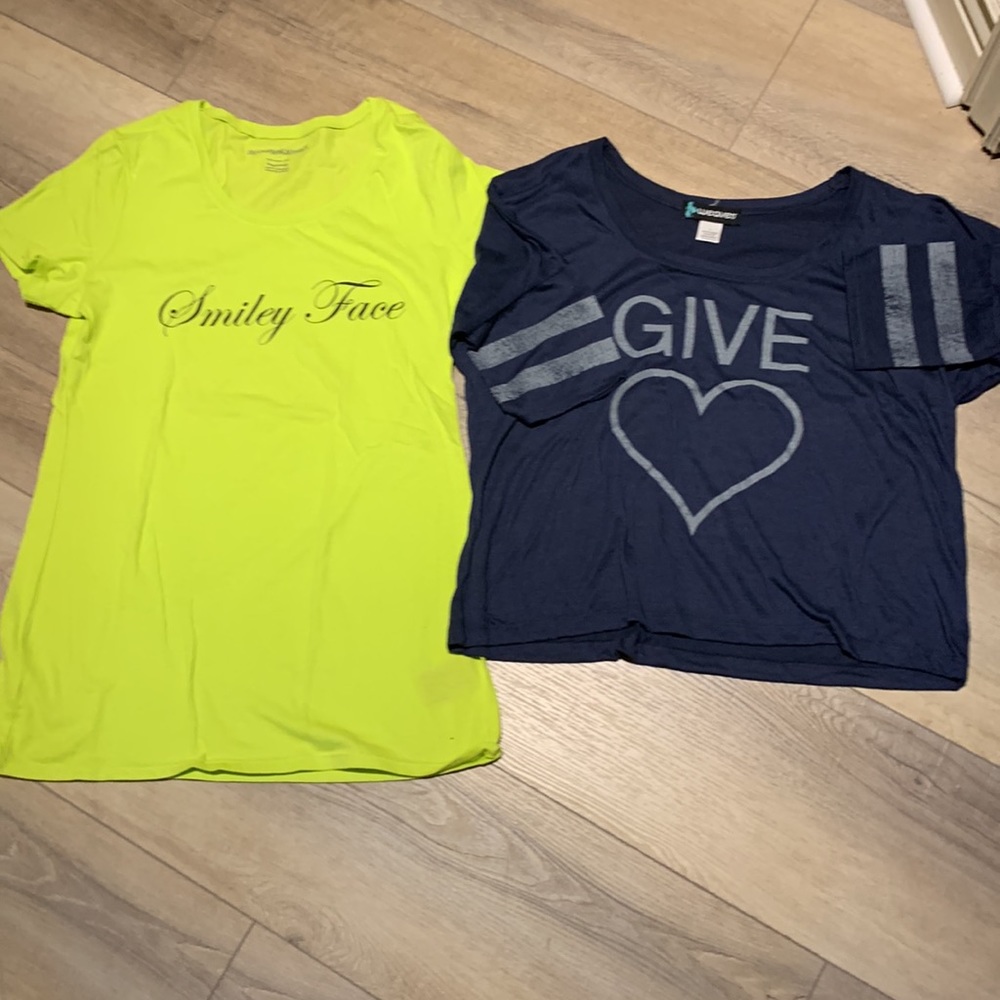 Two cute t-shirts.  Size L